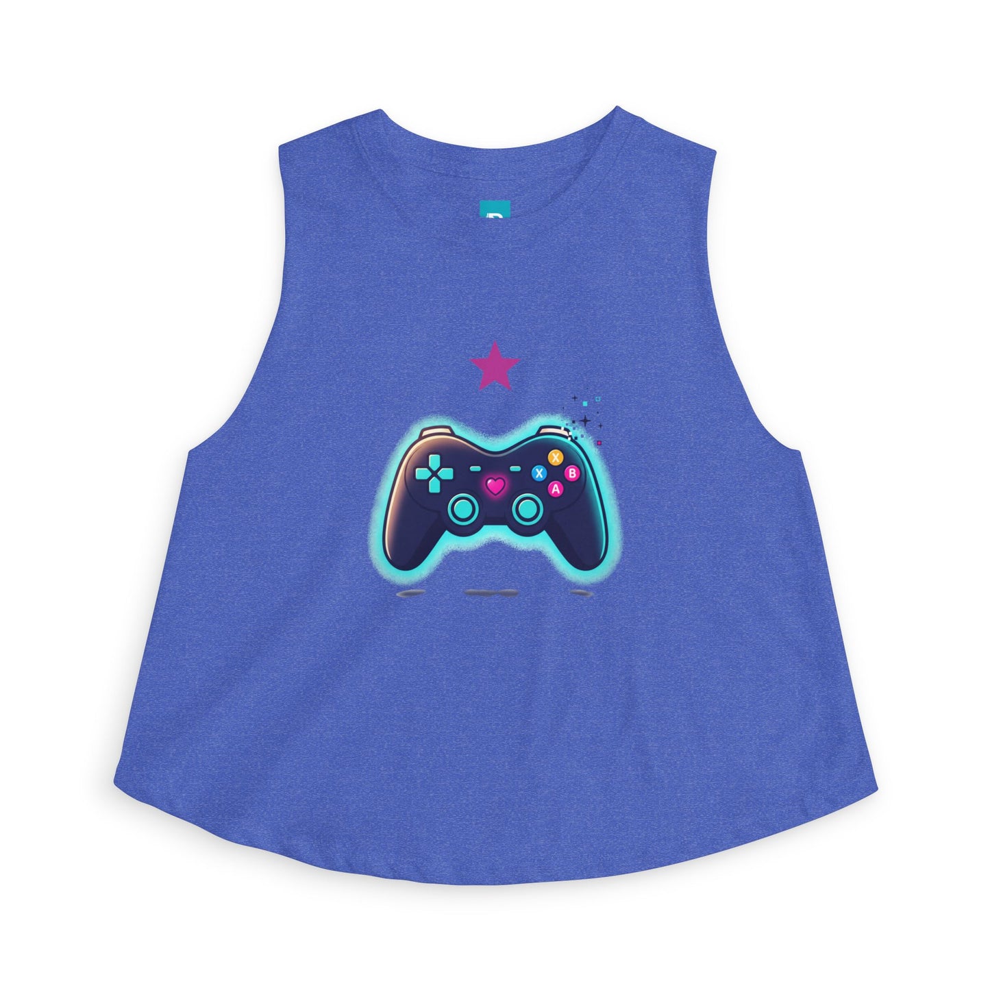Gamer Controller Crop Top — Neon Retro Video Game Tee for Women