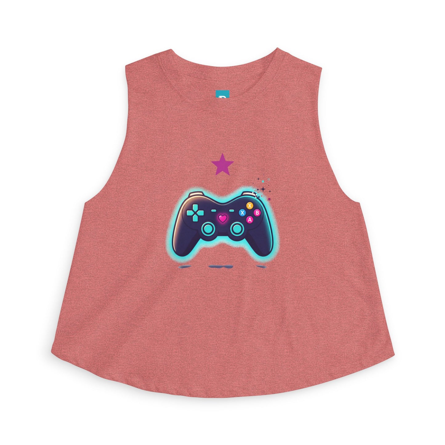 Gamer Controller Crop Top — Neon Retro Video Game Tee for Women