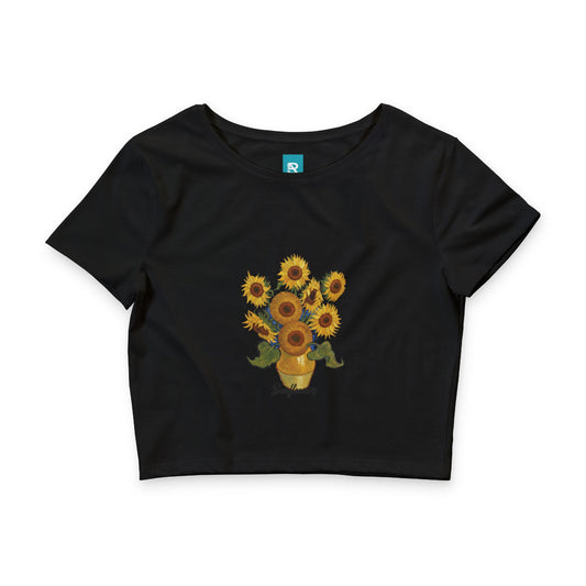 Sunflower Bouquet Crop Tee — Floral Graphic Women’s Crop Top