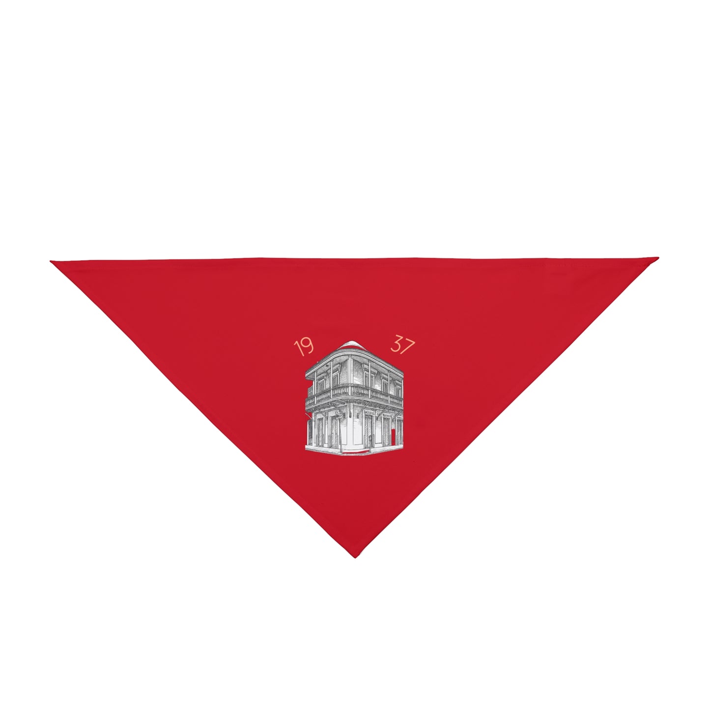 Vintage Building 1937 Pet Bandana- Puerto Rico