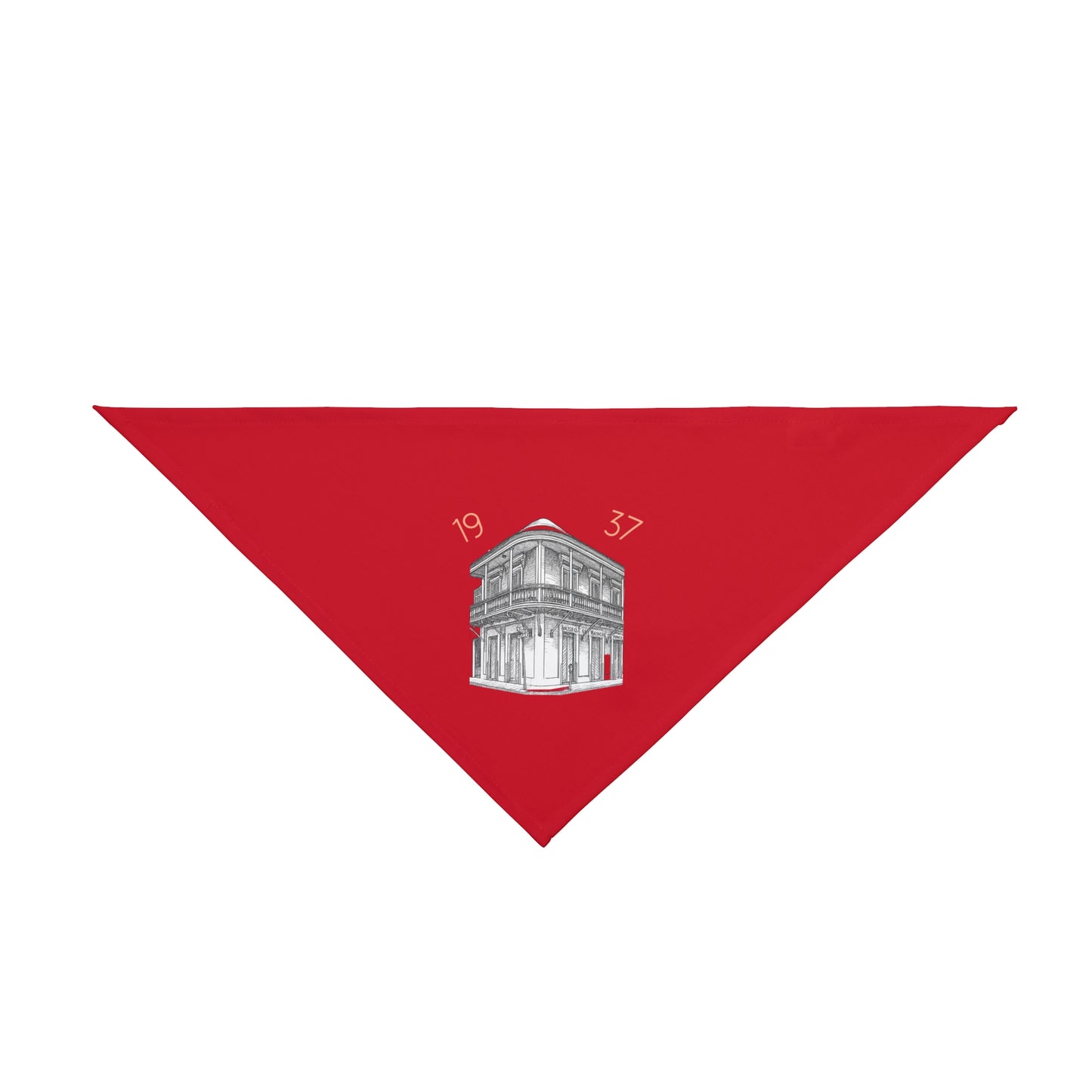 Vintage Building 1937 Pet Bandana- Puerto Rico